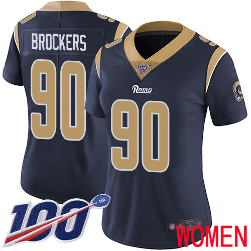 Los Angeles Rams Limited Navy Blue Women Michael Brockers Home Jersey NFL Football #90 100th Season Vapor Untouchable->women nfl jersey->Women Jersey
